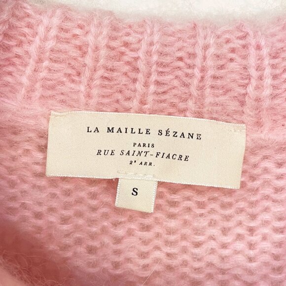 EUC Sezane Chuck Mohair Alpaca Crewneck Sweater Pink Small - Picture 4 of 6